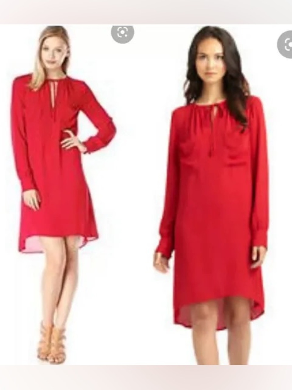 BCBG Maxazria Red DARELL Long Sleeve High Low Short Dress Sz XXS